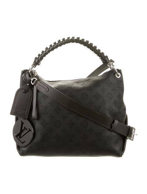 louis vuitton mahina black leather hobo xl|More.